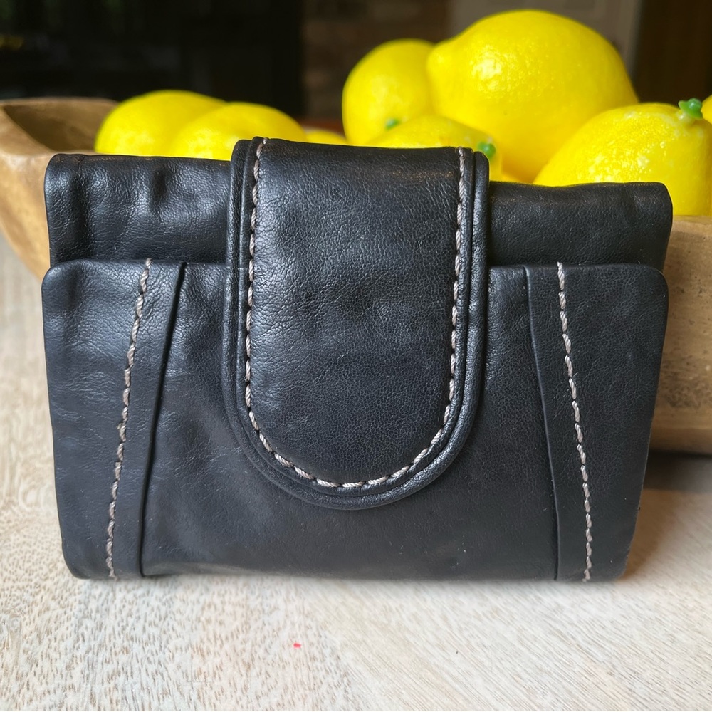Fossil Black Leather Wallet Never Used Sample Classic Design
